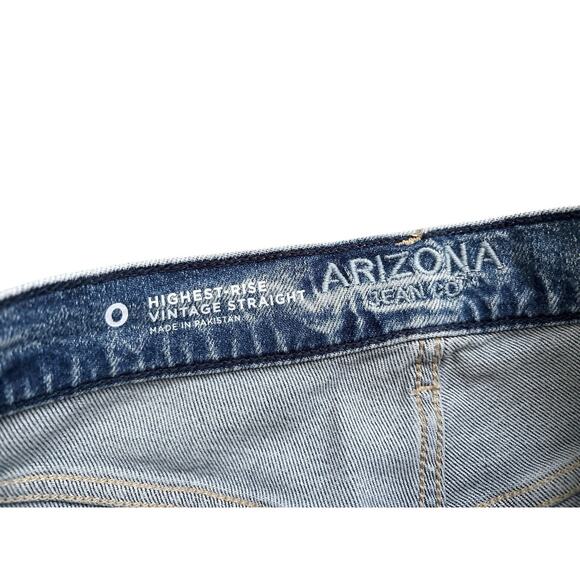 Arizona Highest Rise Straight Leg Studded Distressed Blue Jeans Size 0 - Picture 9 of 9